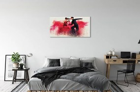 Obraz canvas Ľudia červený dym 120x60 cm