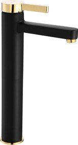 Rea Polo - vysoká umývadlová batéria, čierna-zlatá, REA-B9978