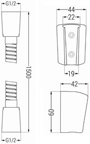Mexen príslušenstvo - 1-bodový ručný sprchový set R-40, chróm, 785406052-00