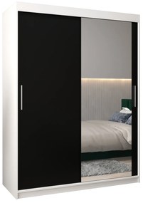 Šatníková skriňa 150 cm Toki 2 (Biela matná + Čierna matná). Akcia -19%. Vlastná spoľahlivá doprava až k Vám domov. 1064986