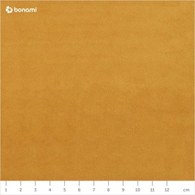 Žltá zamatová pohovka s čiernymi nohami Kooko Home Lento, 198 cm