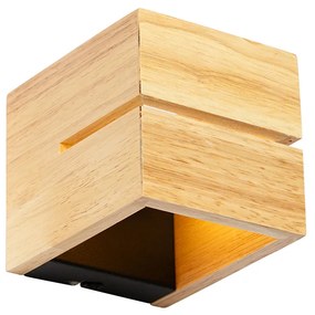 Rustikálna nástenná lampa z dubového dreva 9,7 cm - Transfer Groove