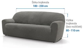 Super strečové poťahy HARMONIA šedá trojkreslo (š. 180 - 230 cm)