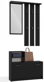 Predsieňová zostava Vayan 1 (čierna) (so zrkadlom). Akcia -18%. Vlastná spoľahlivá doprava až k Vám domov. 1132526