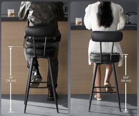 Sada 2 ks barových židlí Vasagle Ekho Lerry černá