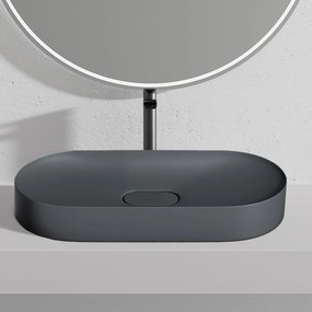 Rea Iris, umývadlo na dosku z konglomerátu 700x355x105 mm, šedá matná, REA-U4306