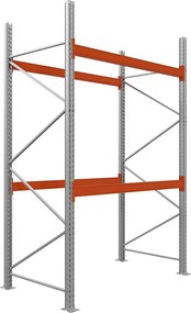 Paletový regál, základný modul, 3 polia, konfigurovateľné úrovne a rozmery