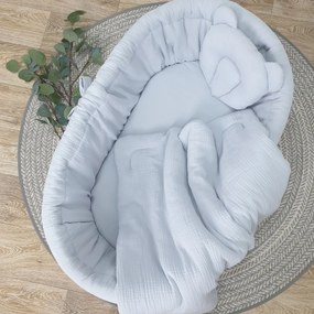 PRÚTENÁ POSTIEĽKA NA KOLIESKÁCH BIELA / ŠEDÝ VZOR