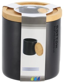 Kúpeľňová nádoba Loudis, čierna/s drevenými prvkami