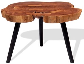 vidaXL Konferenčný stolík v tvare kmeňa, masívne akáciové drevo (55-60)x40 cm