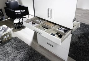 Šatníková skriňa Homburg, 181 cm, biela/lesklá biela