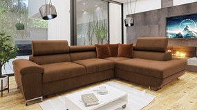 Rohová rozkladacia sedačka Alvin Premium, Dostupné poťahy: Otusso 16 + Otusso 16 + Velvetto 12, Strana: pravá