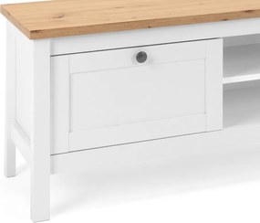 TV skrinka Bergen, biela/dub artisan