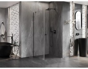 Mexen Lunar-B, výklopný sprchový kút pravý 100 x 100 cm, 8mm číre sklo, profil grafit brúsený, 832-100-100-66-00-P