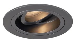 Sada 6 moderných zapustených bodových svetiel Gunmetal GU10 50 mm okrúhle, naklápacie - Chuck