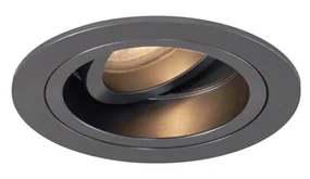 Sada 6 moderných zapustených bodových svetiel Gunmetal GU10 50 mm okrúhle, naklápacie - Chuck