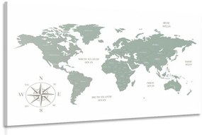 Obraz decentná mapa v zelenom prevedení