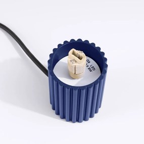 Tmavomodrá stolová lampa so skleneným tienidlom (výška 19 cm) Orbital – Sollux