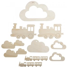 Drevené ozdoby VLÁČIK ku kolotoču nad postieľku