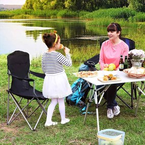 Kempingové stoličky NOMAD, set 2ks, čierna SongmicsHome