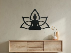 drevko Drevená dekorácia na stenu Budha Rozmer obrazu: 44,5 x 60 cm, Farba dekorácie: Čierna