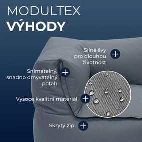 Textilná modulová 2-miestna lavica MODULTEX (sivá)