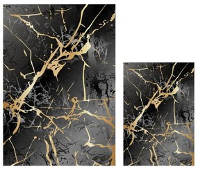 Čierne/v zlatej farbe kúpeľňové predložky v súprave 2 ks 60x100 cm Cracks – Mila Home