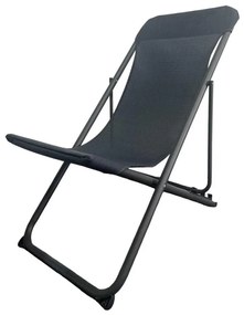 Skladacie kempingové ležadlo čierna