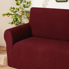 Elastický žakárový poťah na trojmiestnu pohovku BestBerg / vínová
