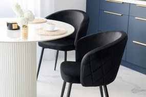 Jedálenská stolička HAMPTON zamatová, čierna