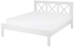 Drevená posteľ 140 x 200 cm biela TANNAY Beliani