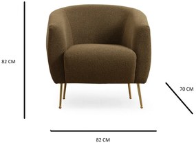 Moderné kreslo Esessy, 70 x 82 cm - khaki