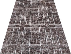 DY Hnedý koberec s bielymi linkami Panamero 09 Rozmer: 60x100 cm