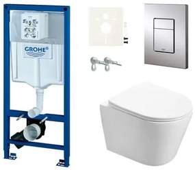 Cenovo zvýhodnený závesný WC set Grohe do ľahkých stien / predstenová montáž + WC SAT Infinitio SIKOGRSIN1S