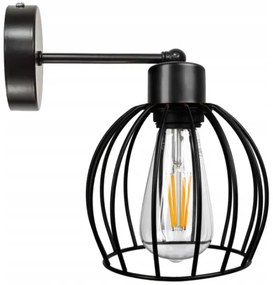 BERGE Nástenná lampa - kinkiet - E27 - KULA - čierna