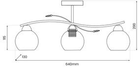 Luster na tyči CONNOR 3xE27/15W/230V lesklý chróm/biela