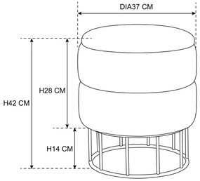 Úložná taburetka ELZA fľaškovo zelená