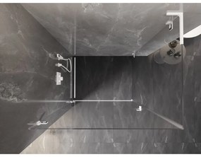 Mexen Lunar-B L, 1-krídlový sprchový kút, ľavý, 100 x 80 cm, 8mm číre sklo, biely profil, 832L-100-080-20-00-L