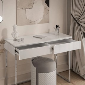 KONZOLA NESSIE BIELY LESK + STRIEBORNÁ + PODSTAVEC