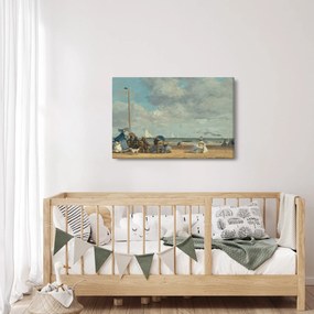 Obraz - Eugène Boudin, Beach  at Trouville, reprodukcia (90x60 cm)