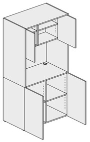 PLAN Kuchynka NIKA bez vybavenia 1000 x 600 x 2000 mm, grafitová