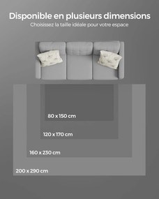 Koberec, 160 x 230 cm, protišmykový, možno prať v práčke, antracitovo sivý