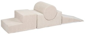 Krémové menčestrové penové ihrisko 45x170x30 cm Montessori – Meowbaby