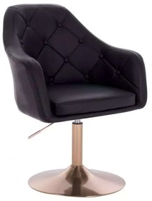 LuxuryForm DESIGN Kreslo ANDORA na zlatom tanieri - čierne