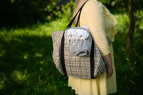 Štýlový set plážovej tašky + osušky HAMAM 75x150 cm, khaki