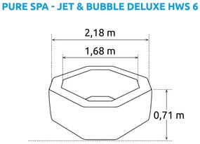 Marimex | Vírivý bazén Pure Spa - Jet & Bubble Deluxe HWS 6 + Solárna sprcha UNO 35 l hliníková s LED svetlom | 19900163