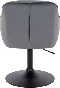 LuxuryForm DESIGN Stolička AVOLA VELUR na čiernom tanieri - tmavo šedá