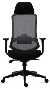 Kancelárska ergonomická stolička BULMA — sieťovina / látka, čierna