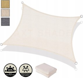 Slnečná plachta na terasu balkón krémová 4x5 m obdĺžniková