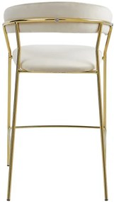 Barová stolička BADIA zamatová béžová (zlaté nohy)